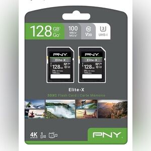 PNY 128GB Flash Memory Card 2-Pack - 100MB/s, Full Size SD